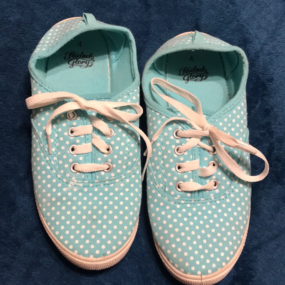 Blue Polka Dot Faded Glory Casual Lace Ups